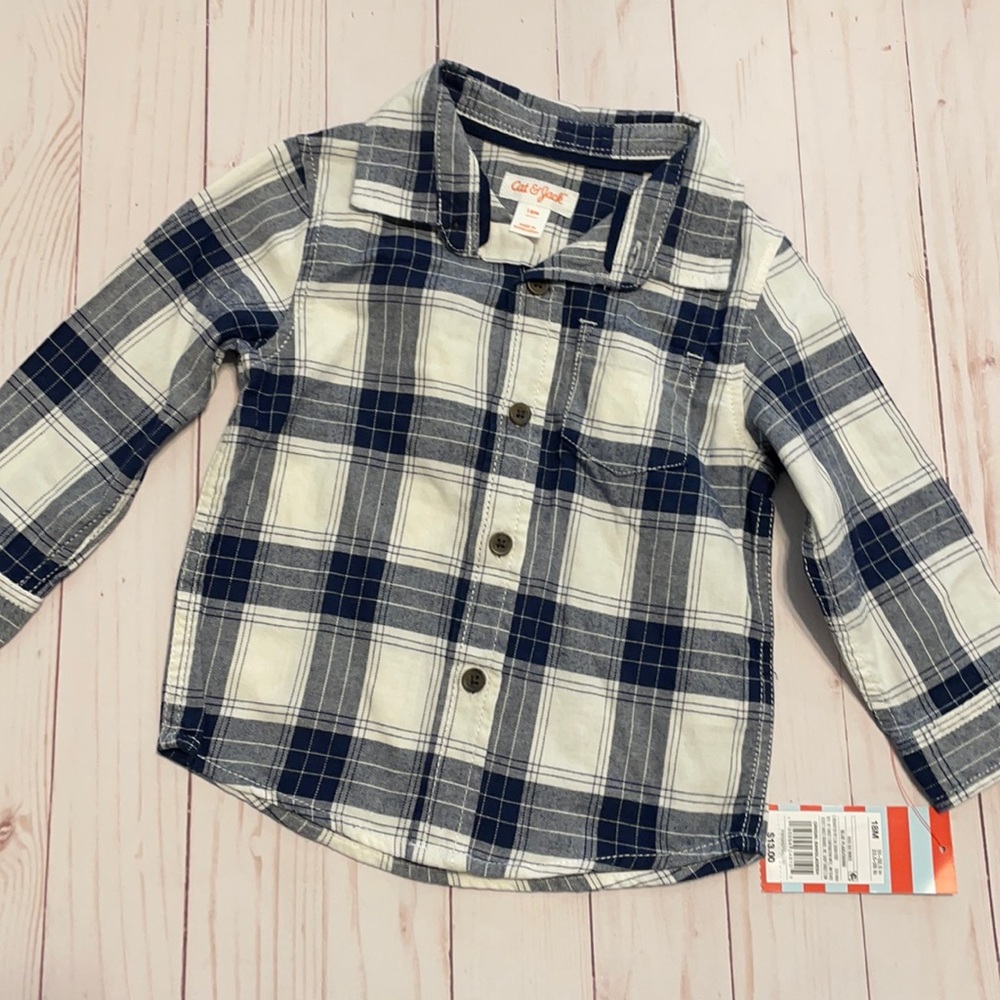 CAT & JACK Blue Plaid Flannel